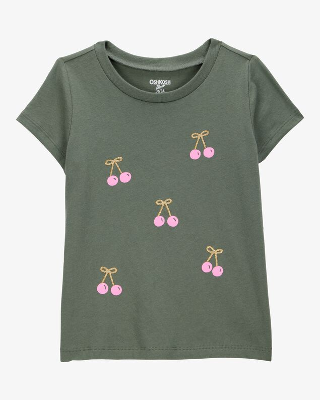 Product image 1 of Toddler Cherry Short-Sleeve Graphic Tee - Olive