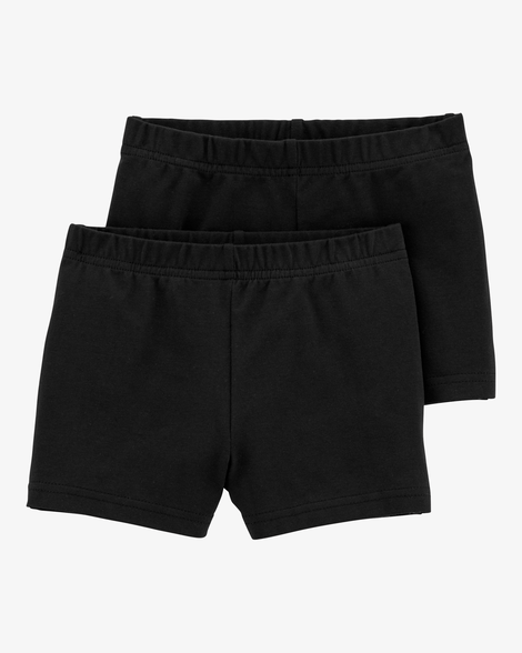 baby girl 2-pack tumbling shorts - black
