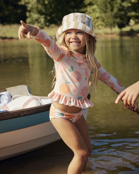  Product image 3 of Toddler 2-Piece Orange Slice Long-Sleeve Rashguard Set - Orange