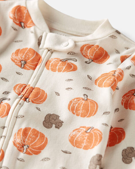 Product image 3 of Baby Organic Cotton Sleep & Play Pajamas in Harvest Pumpkins