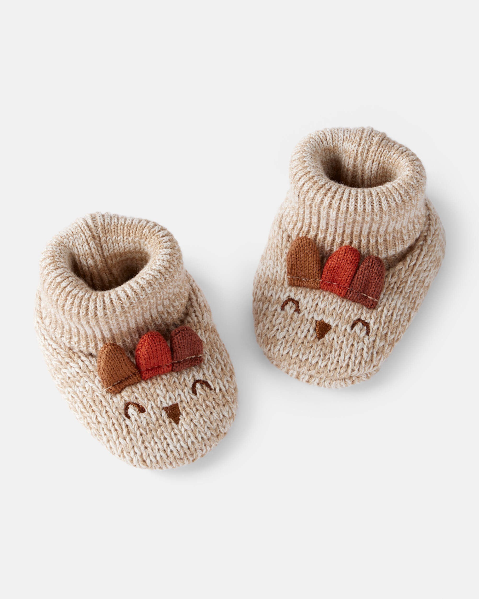 Baby Thanksgiving Booties - Brown