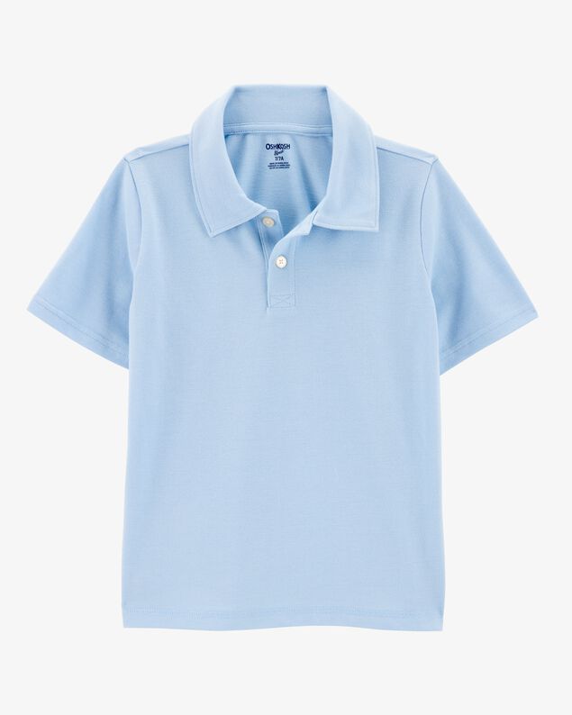 Product image 1 of Kid Pique Uniform Polo Shirt - Light Blue
