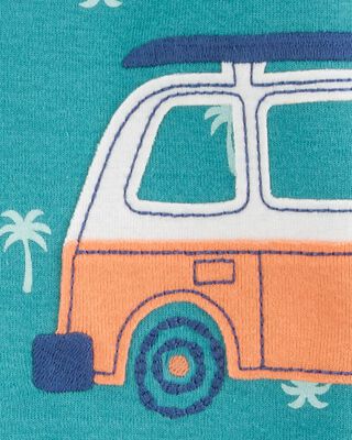 Product image 2 of Baby Car Polka Dot Snug Fit Cotton Footie 1-Piece Pajamas - Turquoise