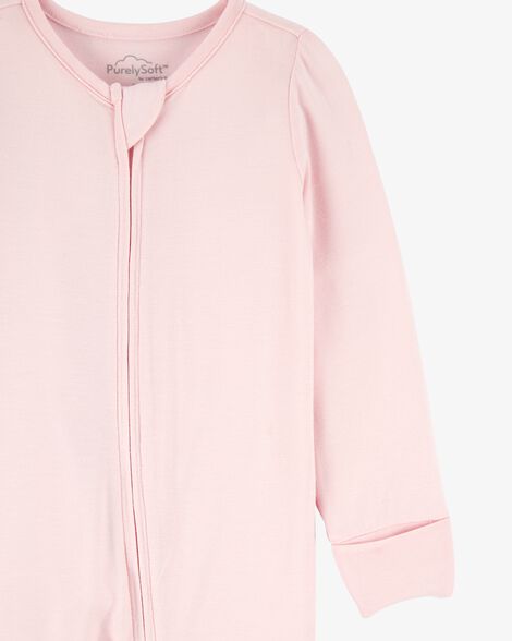  Product image 3 of Baby Solid 2-Way Zip PurelySoft Sleep & Play Pajamas - Light Pink