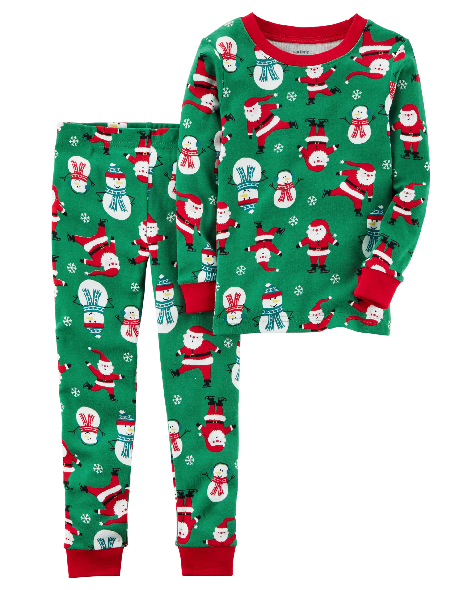 2-Piece Christmas Snug Fit Cotton PJs 