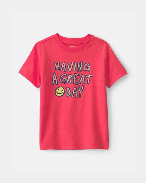 toddler boy 'having a great day' graphic tee - orange