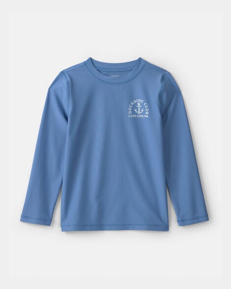 boys nautical long-sleeve rashguard - blue