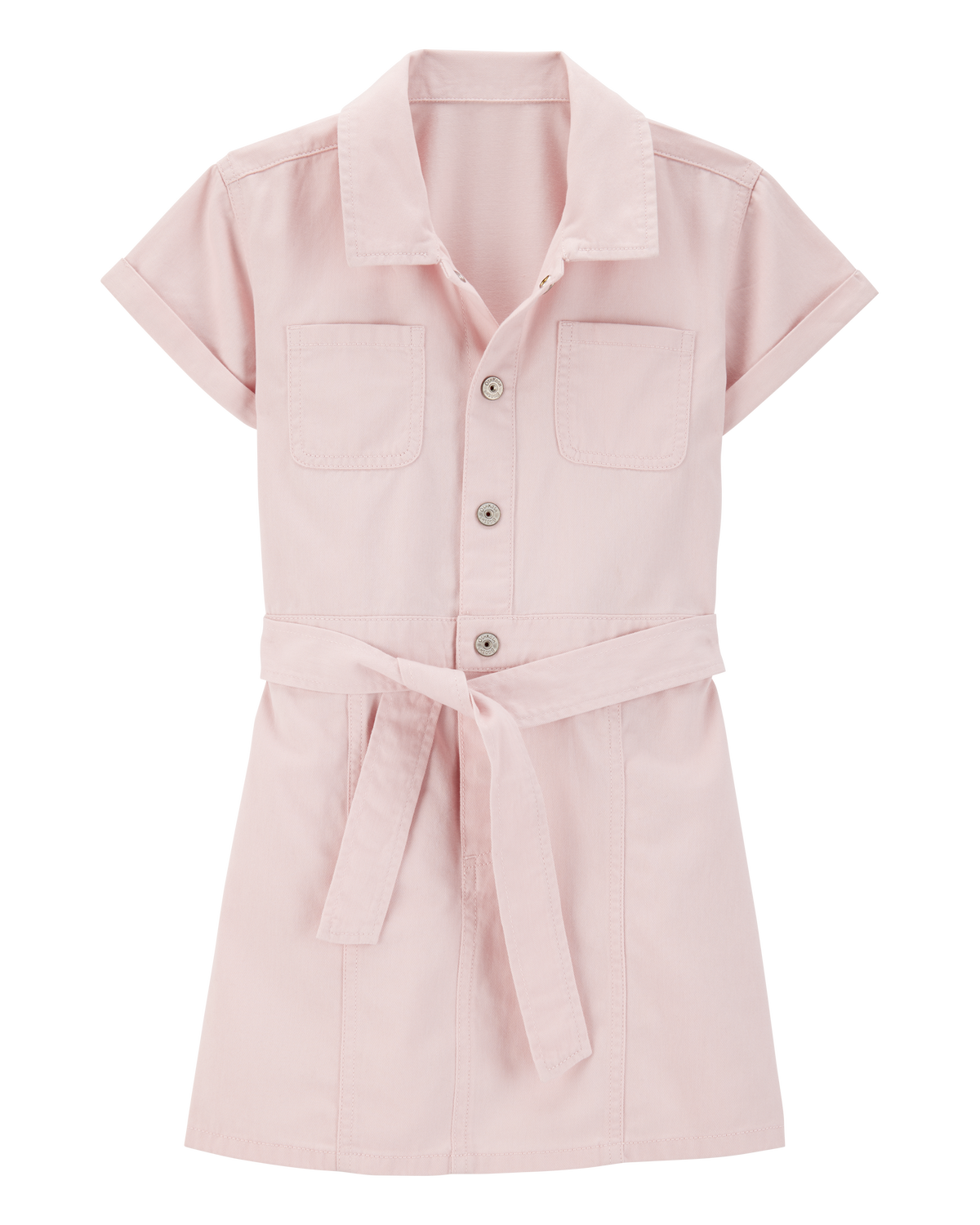 Kid Solid Short-Sleeve Dress - Pink - OshKosh | Carter's