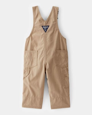 Product image 2 of Baby Lightweight Plaid-Lined Canvas Overalls - Khaki