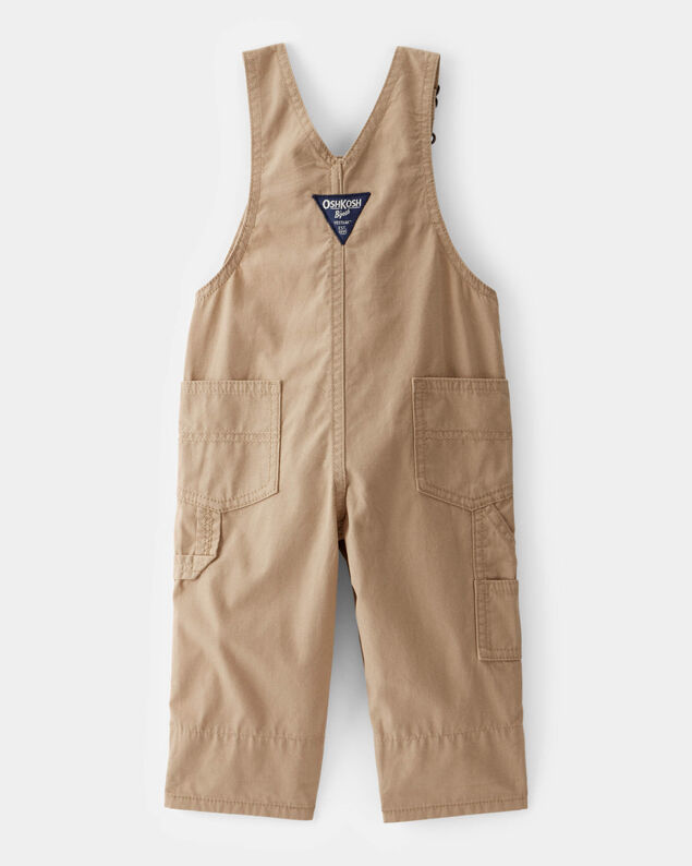 Product image 2 of Baby Lightweight Plaid-Lined Canvas Overalls - Khaki