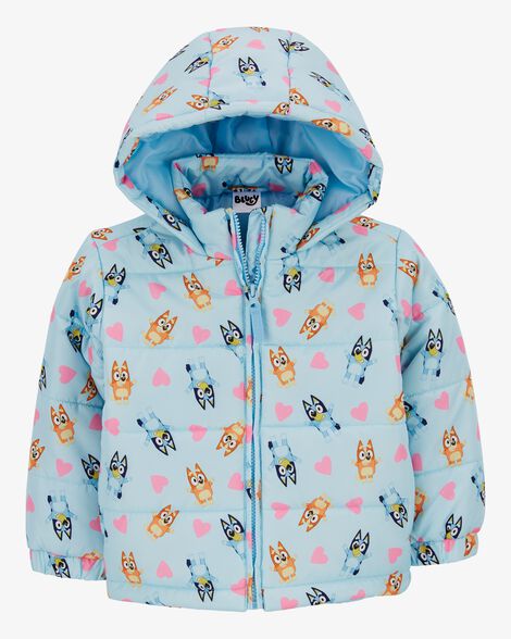  Product image 1 of Toddler Bluey Puffer Jacket - Blue
