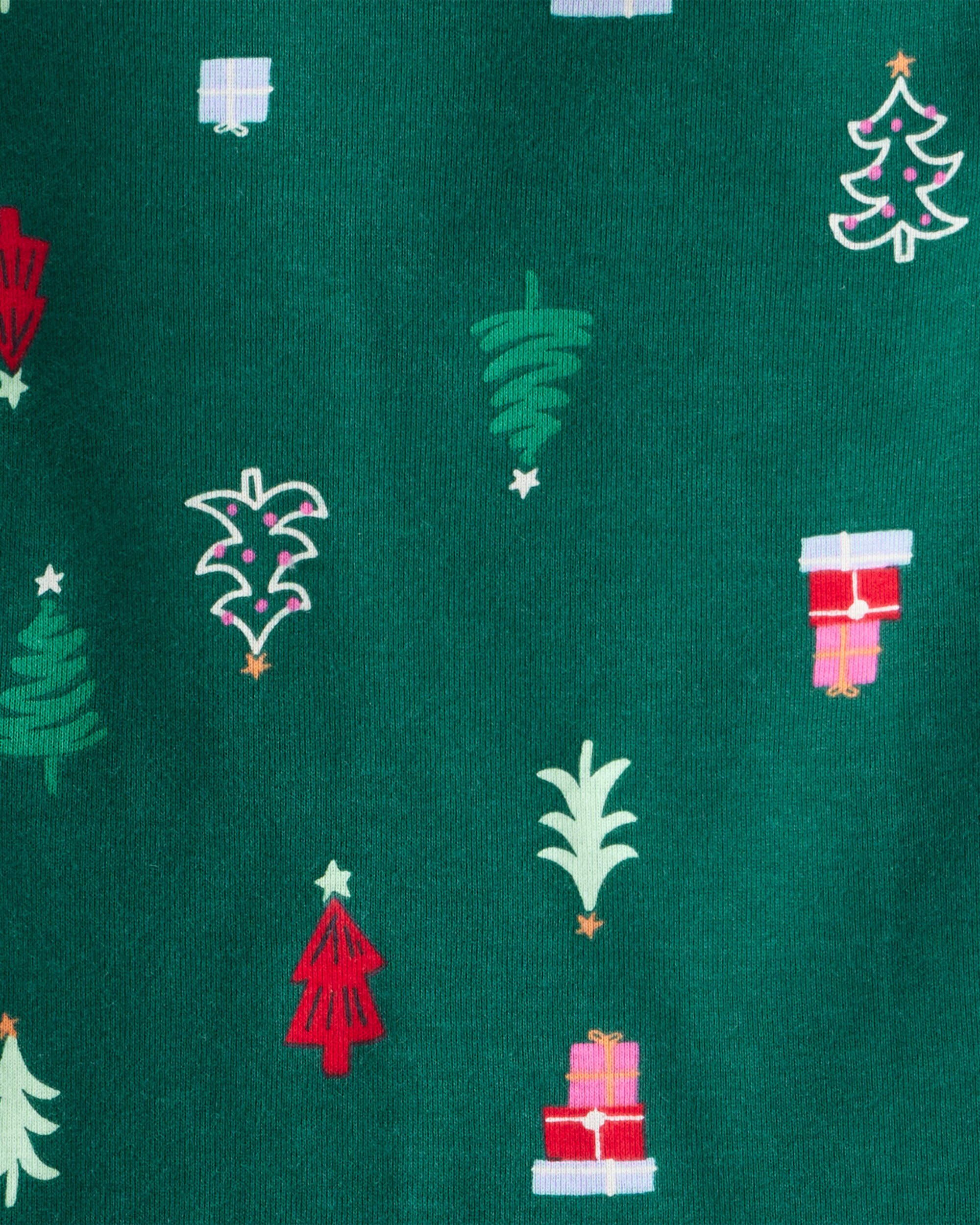 Toddler Green Trees 100% Cotton Long-Sleeve Snug Fit 2-Piece Pajamas