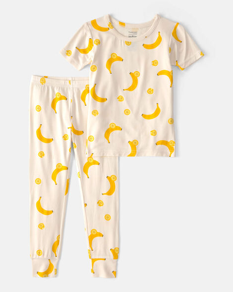 toddler banana purelysoft 2-piece pajama set - yellow/cream