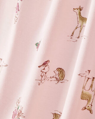 Product image 2 of Girls Deer & Floral Print PurelySoft Long-Sleeve 2-Piece Pajamas - Pink
