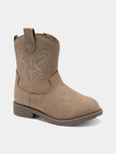 Toddler Girl Butterfly Stitch Cowgirl Boots - Brown