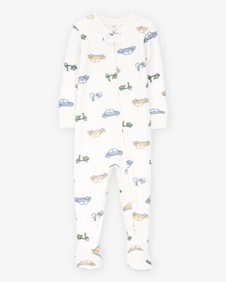 Product image 1 of Baby Car Print PurelySoft Footie 1-Piece Pajamas - Ivory