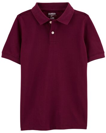 Kid Burgundy Piqué Polo Shirt