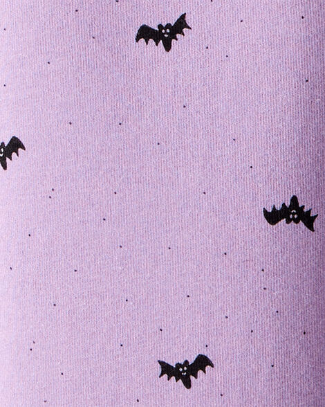 Product image 3 of Kid Cotton Halloween Bat Stretch Leggings - Purple