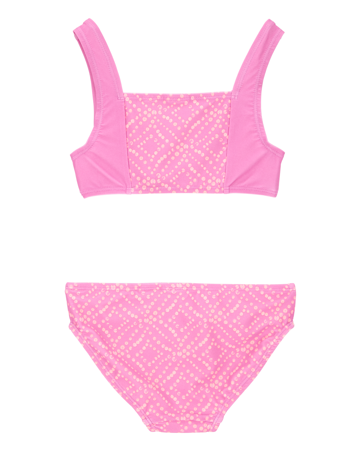 Kid 3-Piece Geometric Rashguard Swimsuit Set - Pink