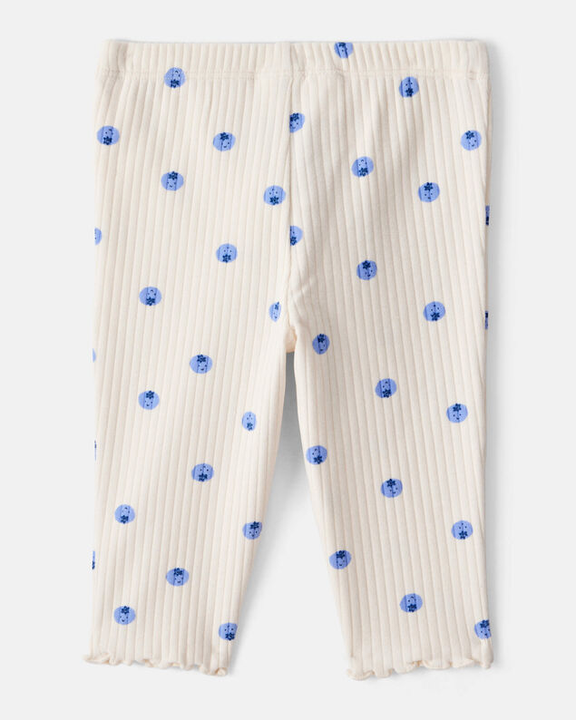 Product image 2 of Baby Girl Blueberry Print Cotton Pull-On Pants - Ivory