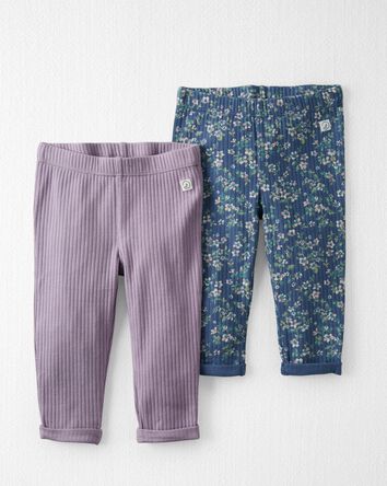 Baby 2-Pack Ribbed Pants Made With Organic Cotton