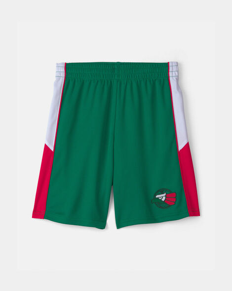kids umbro mexico mesh soccer shorts - green/white/red