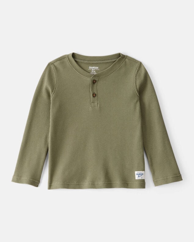Product image 1 of Toddler Boy Long-Sleeve Henley T-Shirt - Green