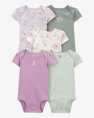 Product image 1 of Baby 5-Pack Floral Short-Sleeve Bodysuits