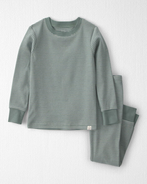 Toddler 2-Piece Organic Cotton Ribbed Pajamas in Stripes