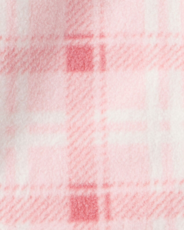 Product image 2 of Baby Girl 3-Piece Plaid Print Fleece Jacket, Bodysuit & Pant Set - Pink