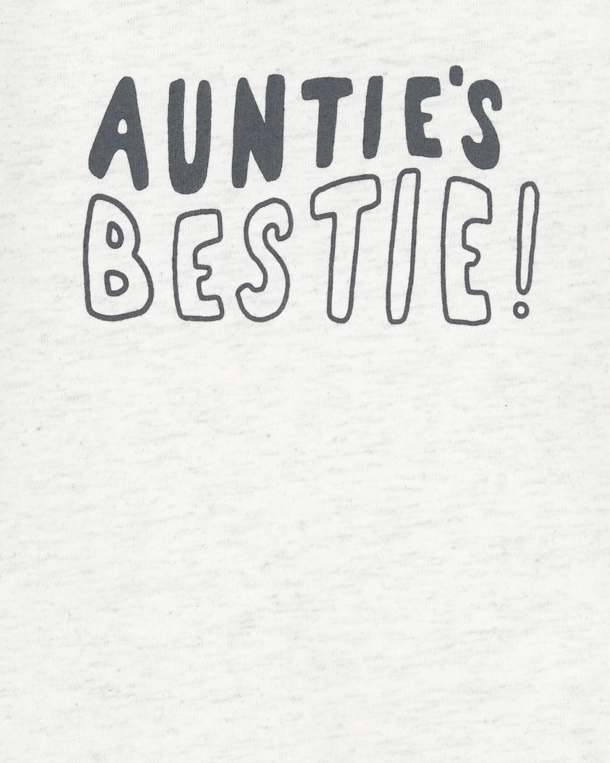 Baby "Auntie's Bestie" Short-Sleeve Bodysuit - Grey