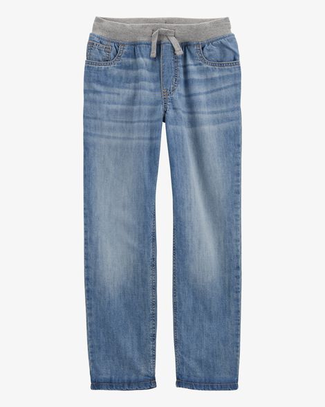  Product image 1 of Kid Drawstring Pull-On Jeans  - Blue