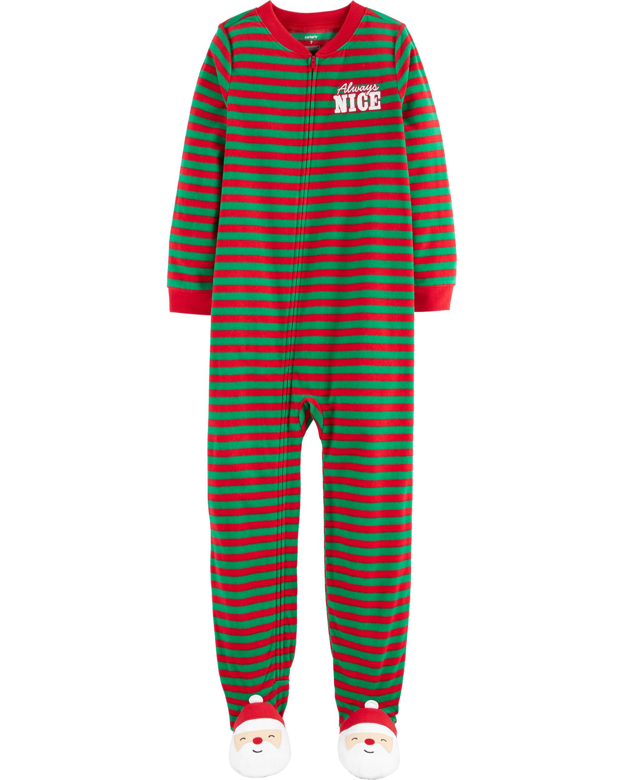 Carters Girls 12M-14 Santa Fleece Pajamas