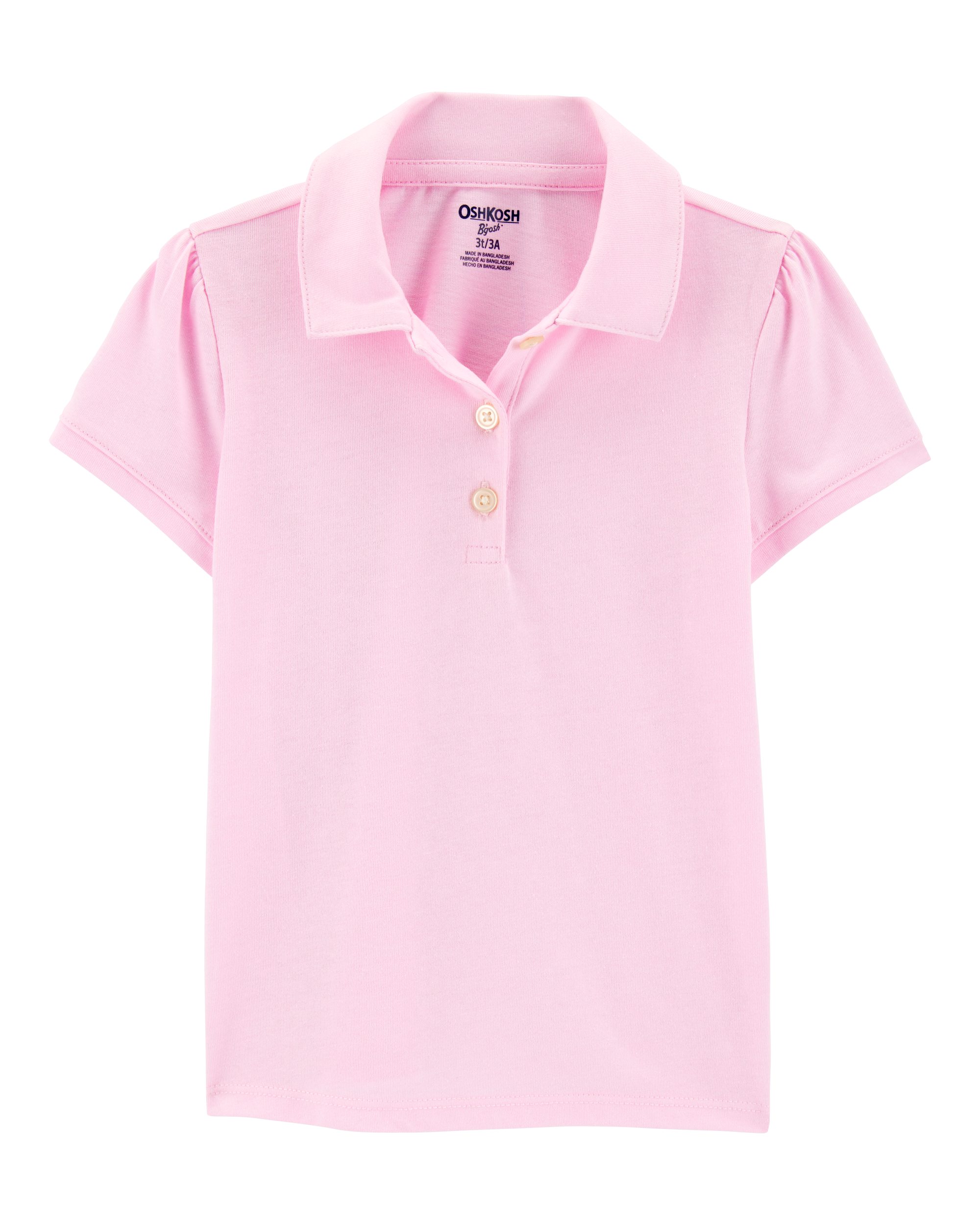 Toddler Pique Uniform Polo Shirt - Pink