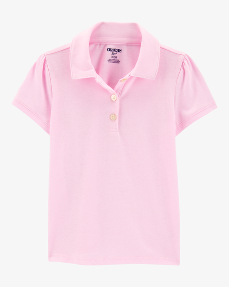 Toddler Pique Uniform Polo Shirt - Pink