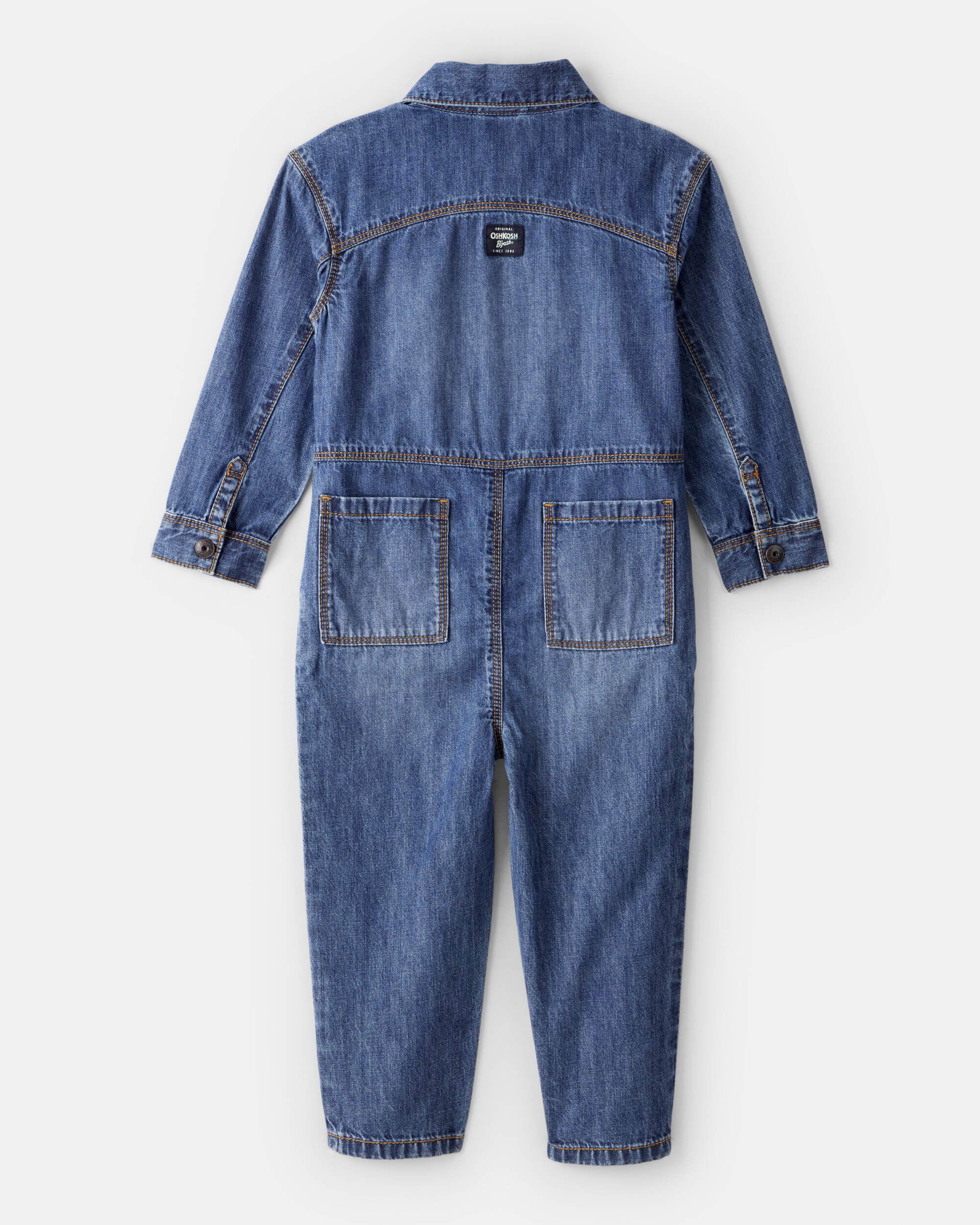 Toddler Boy Denim Long-Sleeve Jumpsuit - Blue