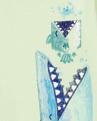 Product image 2 of Toddler Shark Print Snug Fit Cotton 4-Piece Pajamas