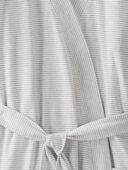Heather Grey Stripe - Adult Organic Cotton Jersey Robe, Selected