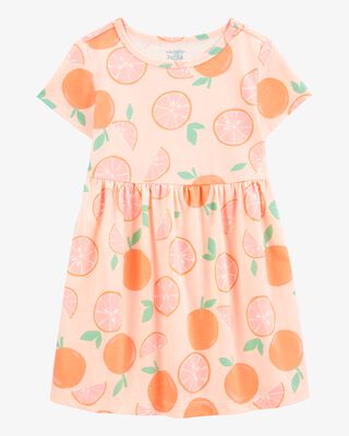 Product image 1 of Toddler Orange Print Short-Sleeve Dress
