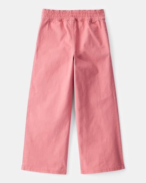Product image 2 of Kid Twill Wide Leg Pants - Pink