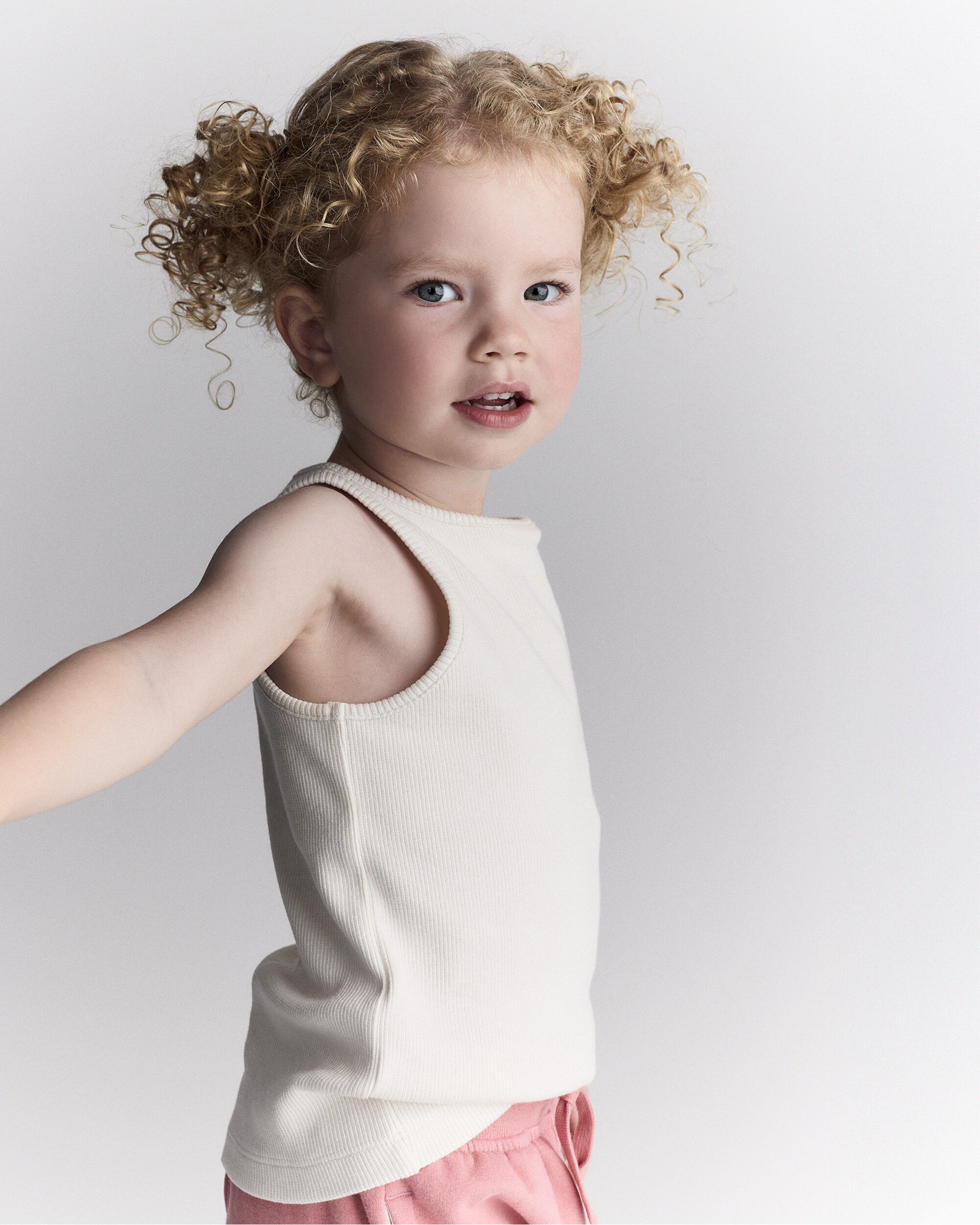 Otter Avenue Toddler Girl Ribbed Playtime Tank Top 12M Cream 8$