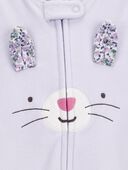 Purple - Toddler 1-Piece Bunny Fleece Footie Pajamas, Selected