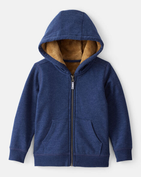 toddler boy long-sleeve hooded zip-up jacket - navy