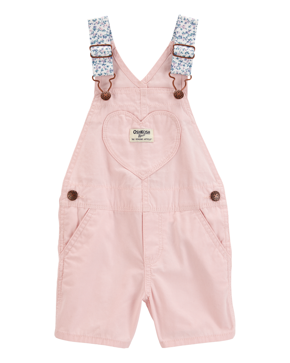 ♡bebe♡　0617 Baby Heart Woven Shortalls - Pink - OshKosh | Carter's