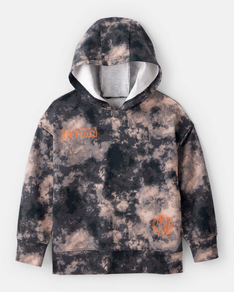 Boys DayDream Fleece Space Tie Dye Hoodie - Black