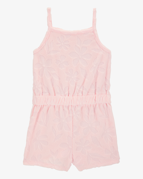 Toddler Floral Terry Cloth Swimsuit Cover-up Romper - Pink