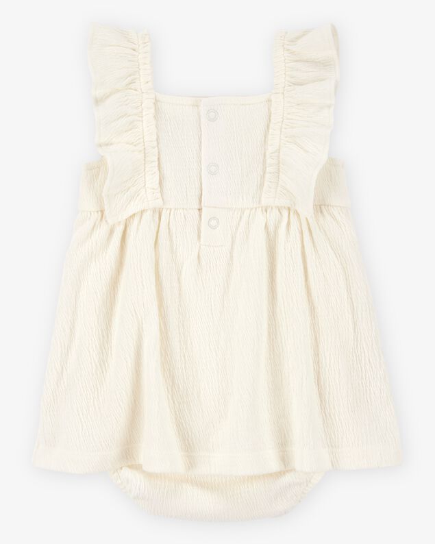 Product image 2 of Baby Floral Flutter Bodysuit Dress - Ivory