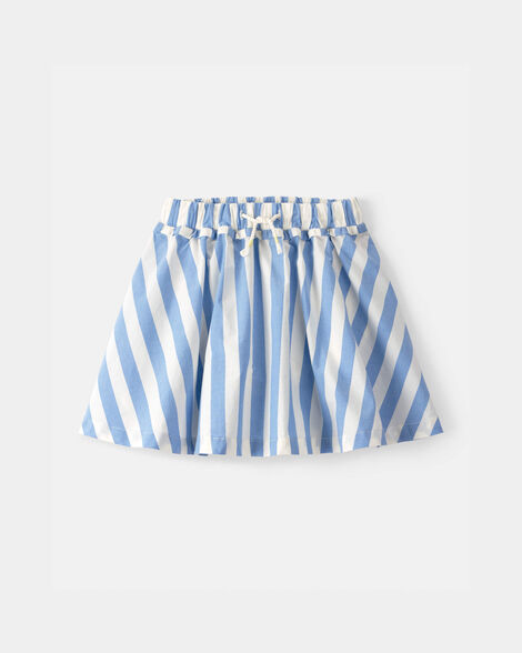 girls striped skort - blue/white