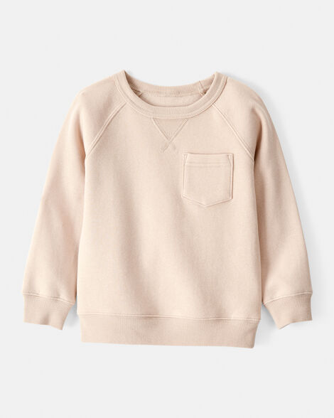 Product image 1 of Toddler Boy Solid Fleece Long-Sleeve Sweatshirt - Khaki
