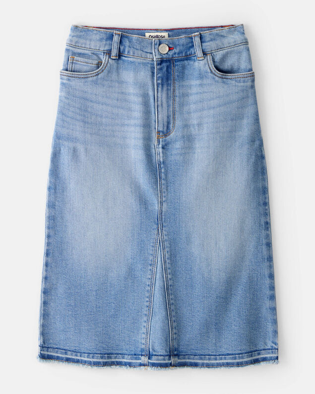 Product image 1 of Girls Denim Midi Skirt - Blue
